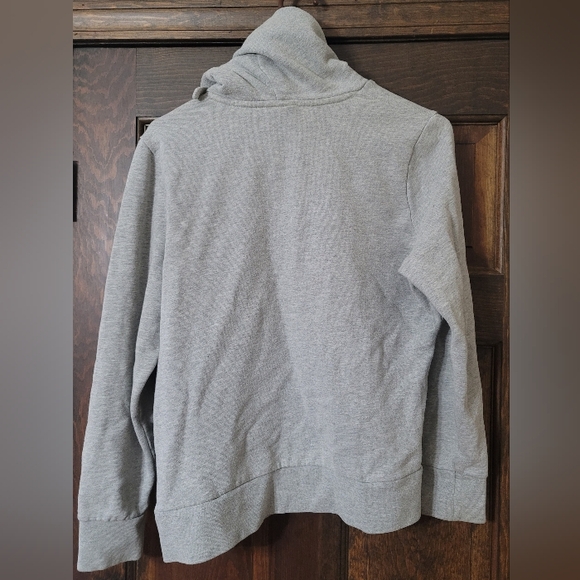 North Face Women's Logo Hoodie Sweatshirt Grey Heather Paisley logo Size Medium - Picture 4 of 9